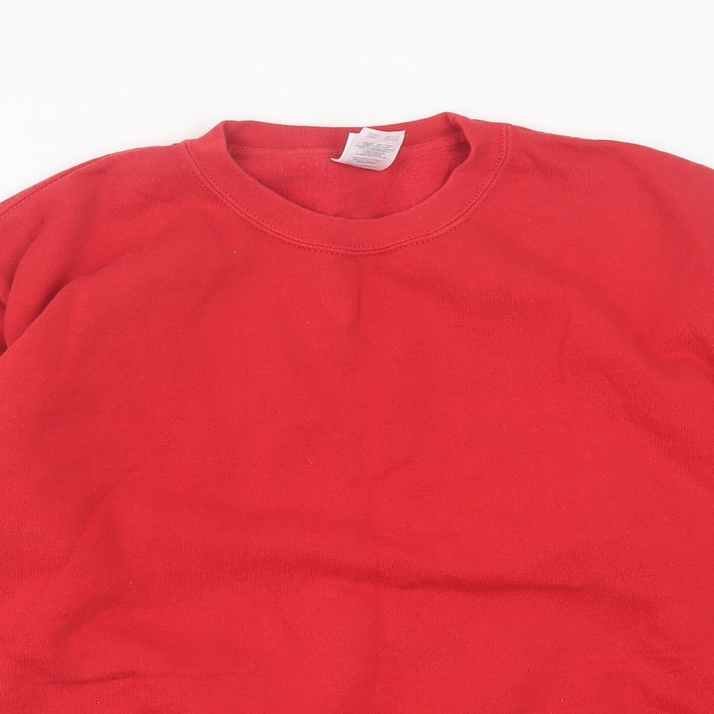 Fruit of the Loom Boys Red  Cotton Pullover Sweatshirt Size 14-15 Years  Pullover