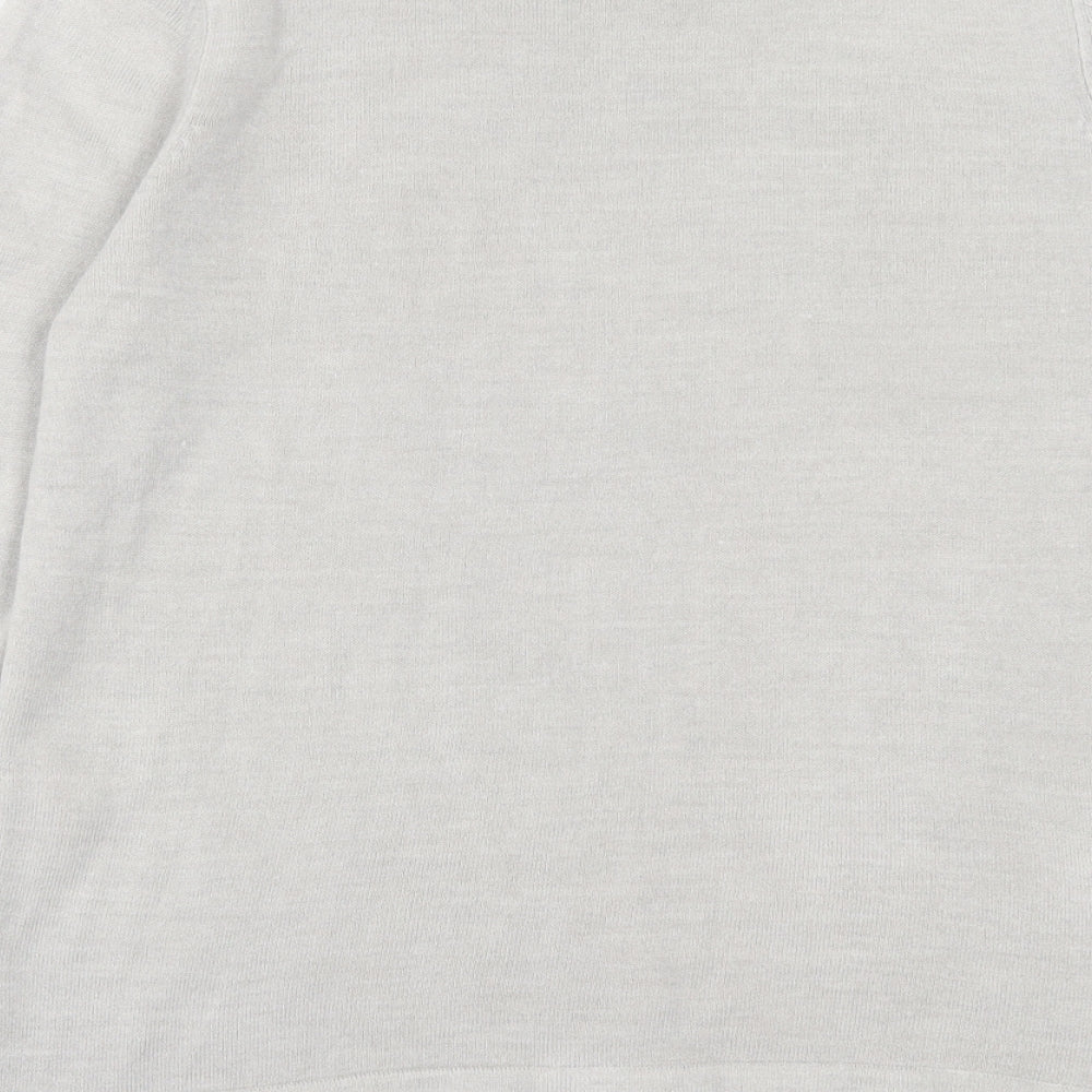 Marks and Spencer Womens Grey Crew Neck  Acrylic Pullover Jumper Size 12