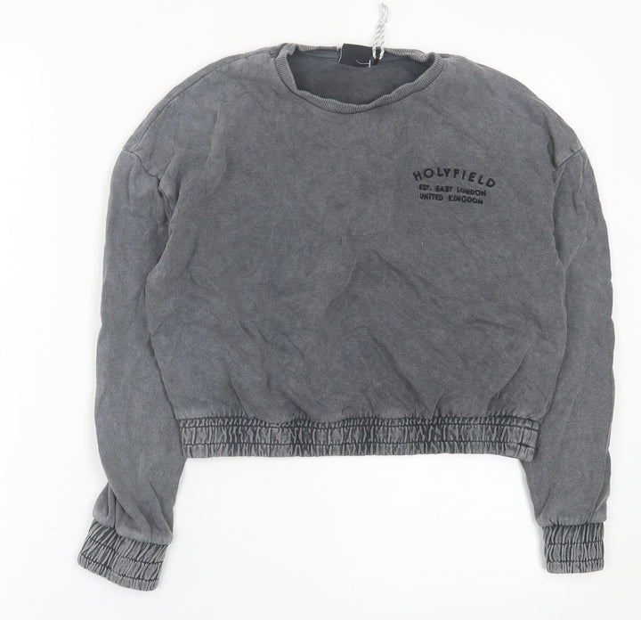 George Girls Grey  Cotton Pullover Sweatshirt Size 8-9 Years  Pullover