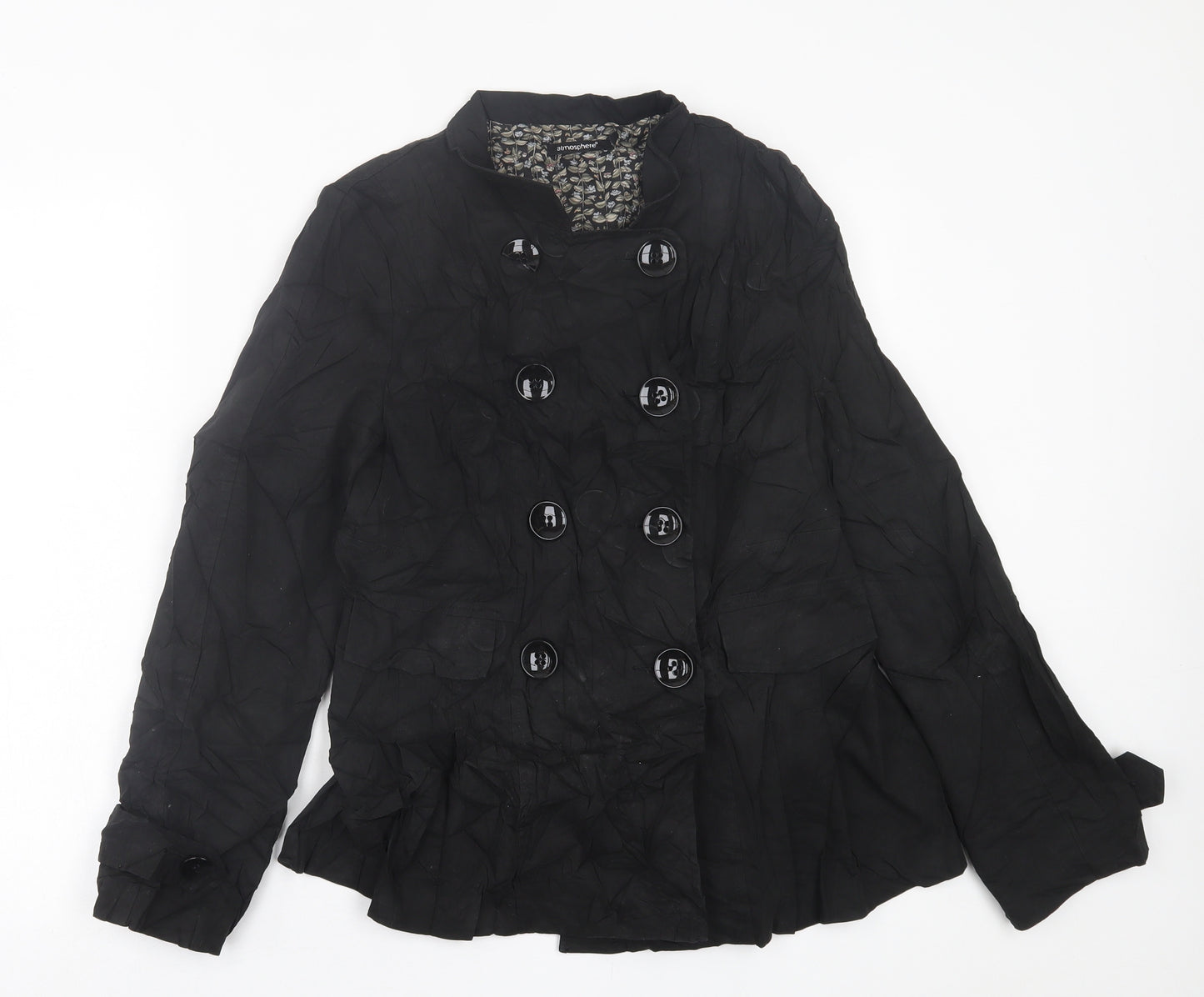 Atmosphere Womens Black   Jacket  Size 12  Button