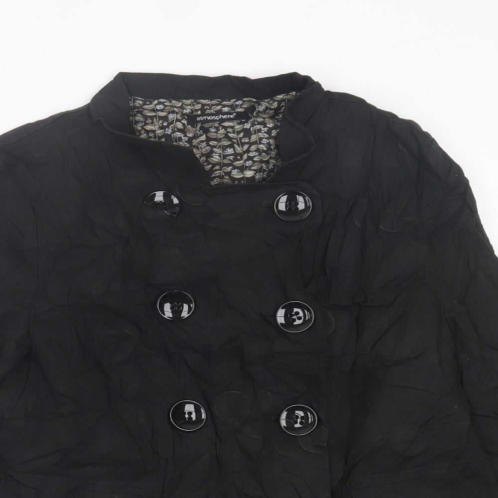 Atmosphere Womens Black   Jacket  Size 12  Button