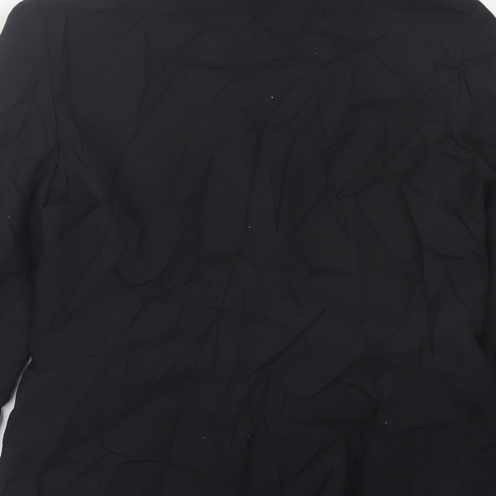 Simon Jersey Womens Black   Jacket Blazer Size 10  Button