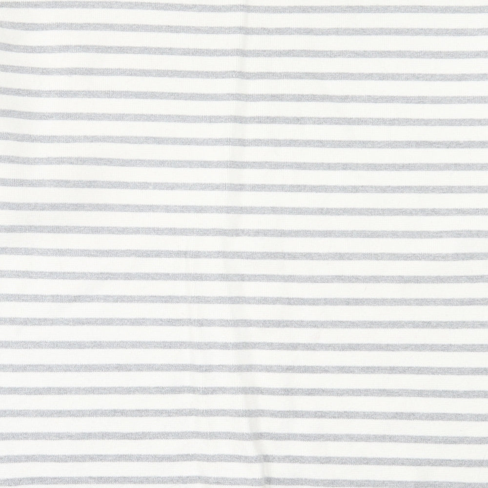 Joules Womens White Crew Neck Striped Cotton Pullover Jumper Size 20