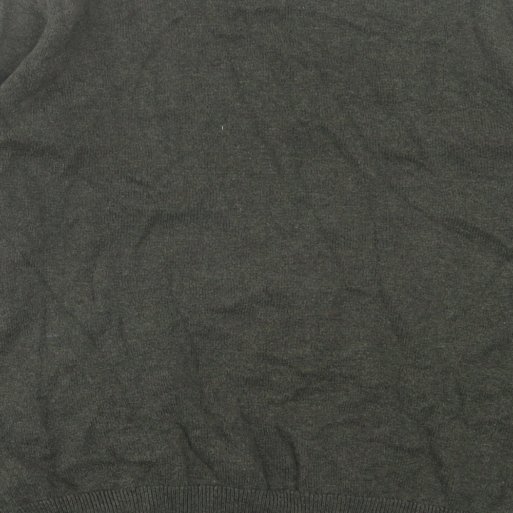 Marks and Spencer Mens Green Crew Neck  Cotton Pullover Jumper Size M