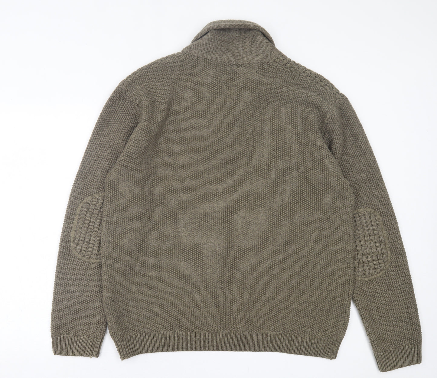 NEXT Mens Green V-Neck  Acrylic Pullover Jumper Size XL