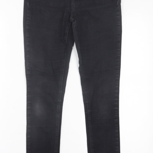 George Womens Black  Cotton Skinny Jeans Size 10 L30 in Regular Button