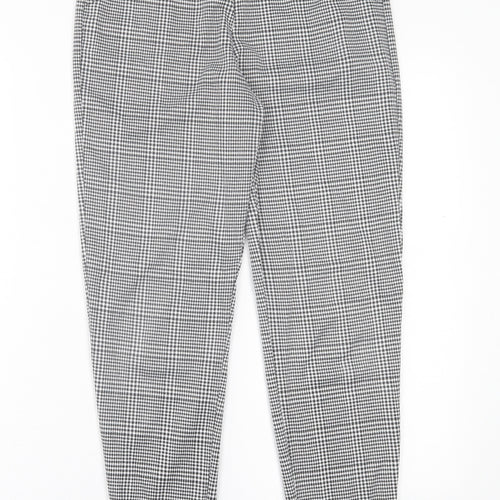 In the Style Womens Black Plaid Polyester Trousers  Size 10 L26 in Regular