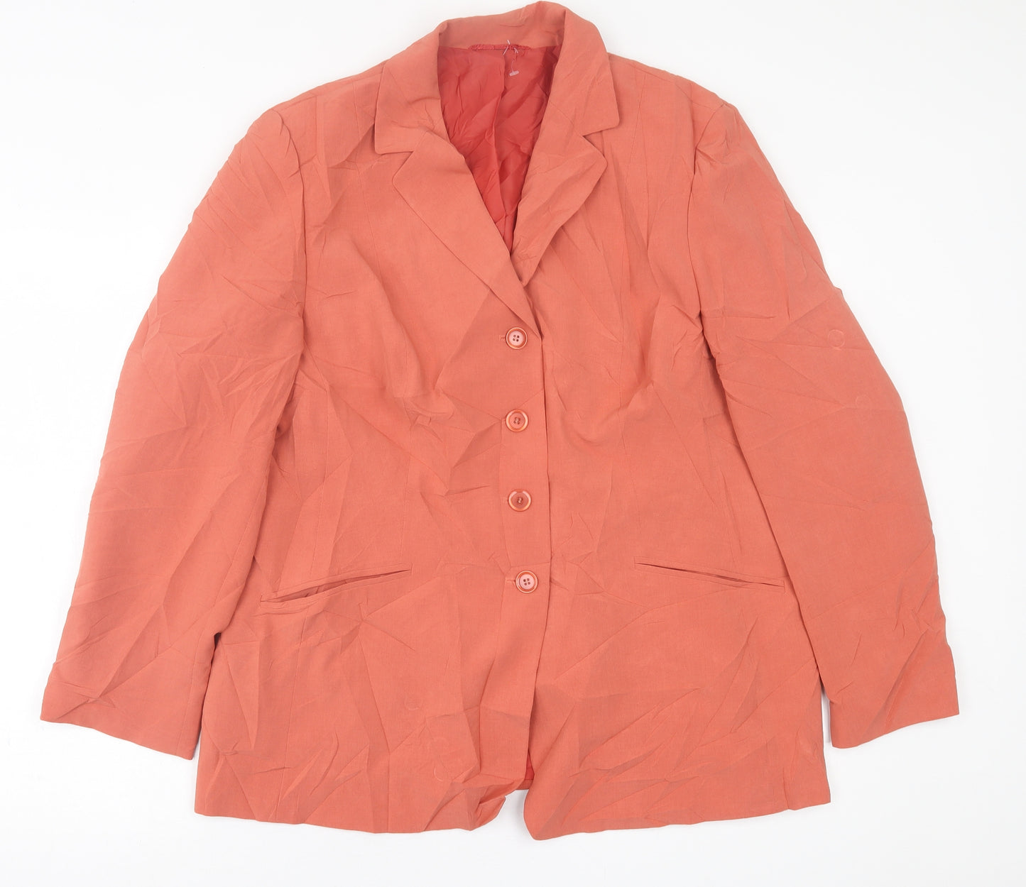 Preworn Womens Orange   Jacket Blazer Size 20  Button
