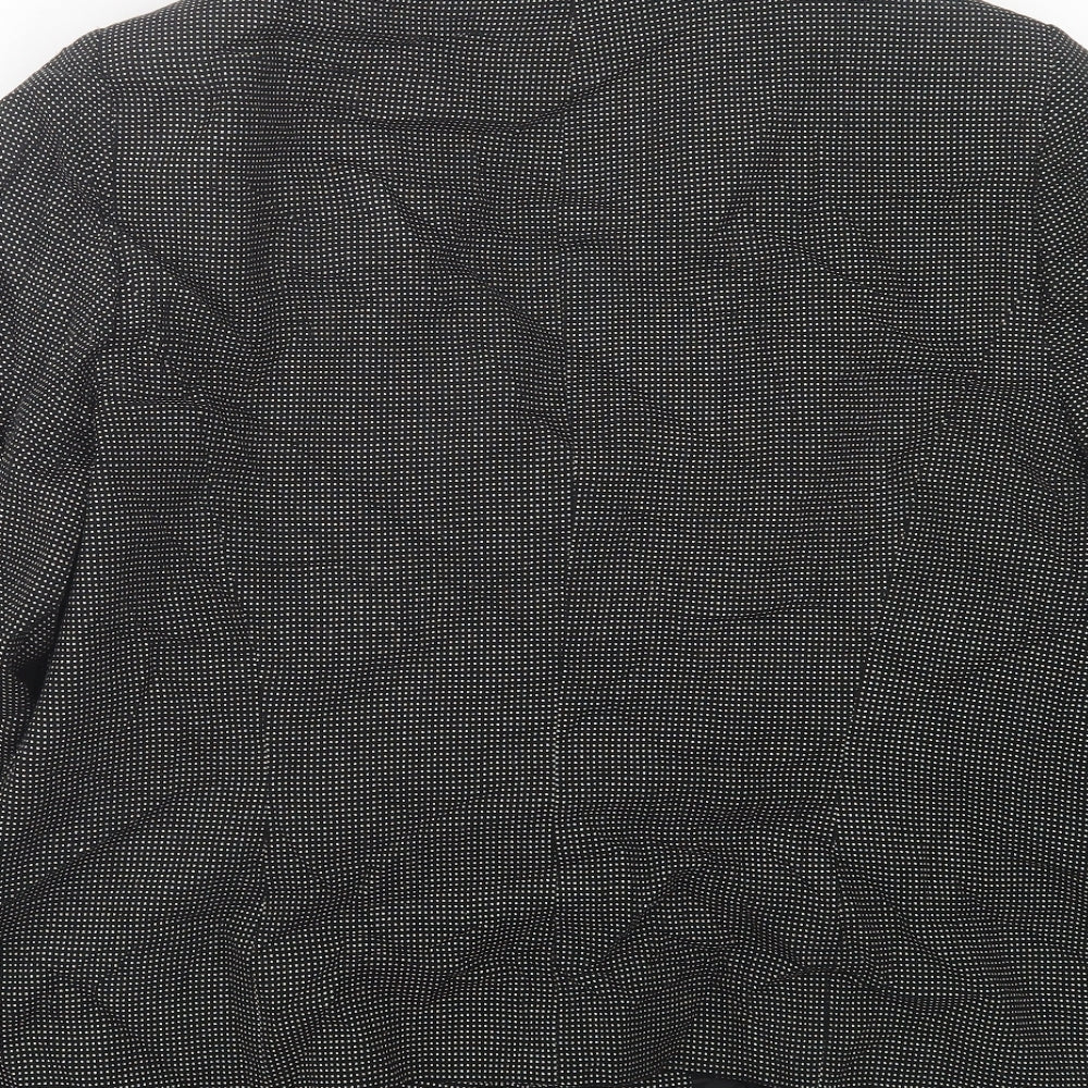 walluis Womens Black Geometric  Jacket Blazer Size 20  Button