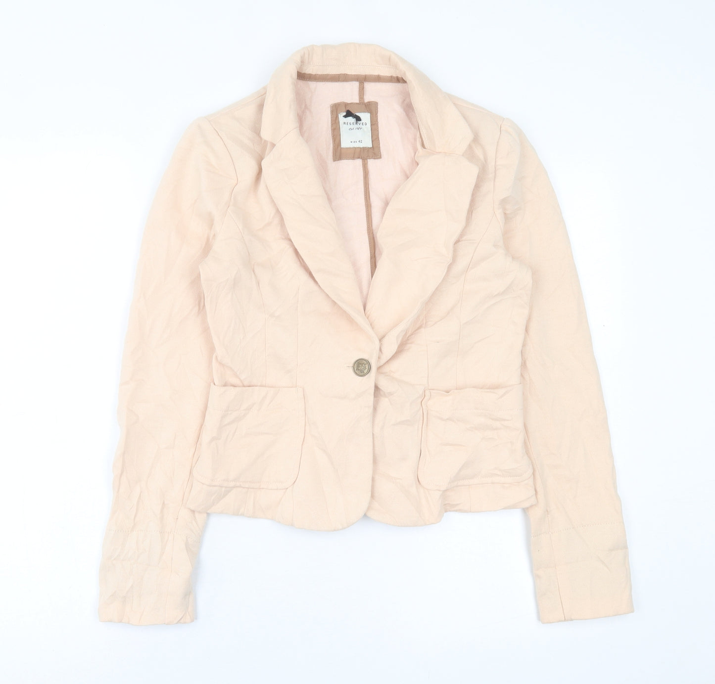 RESERVED Womens Beige   Jacket Blazer Size 14  Button