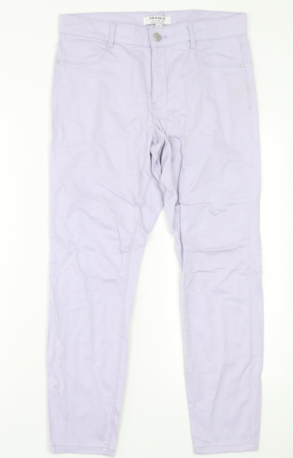 Dorothy Perkins Womens Purple  Cotton Straight Jeans Size 14 L27 in Regular Button