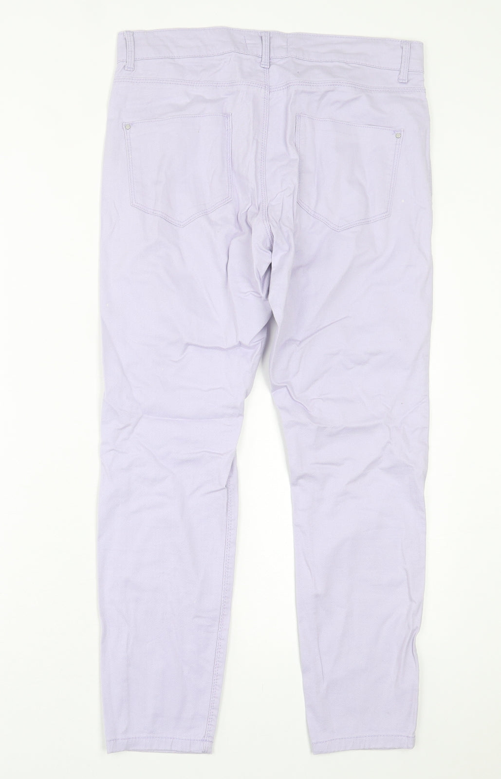Dorothy Perkins Womens Purple  Cotton Straight Jeans Size 14 L27 in Regular Button