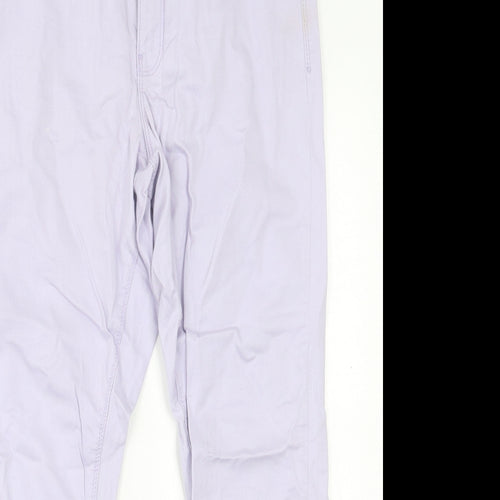 Dorothy Perkins Womens Purple  Cotton Straight Jeans Size 14 L27 in Regular Button