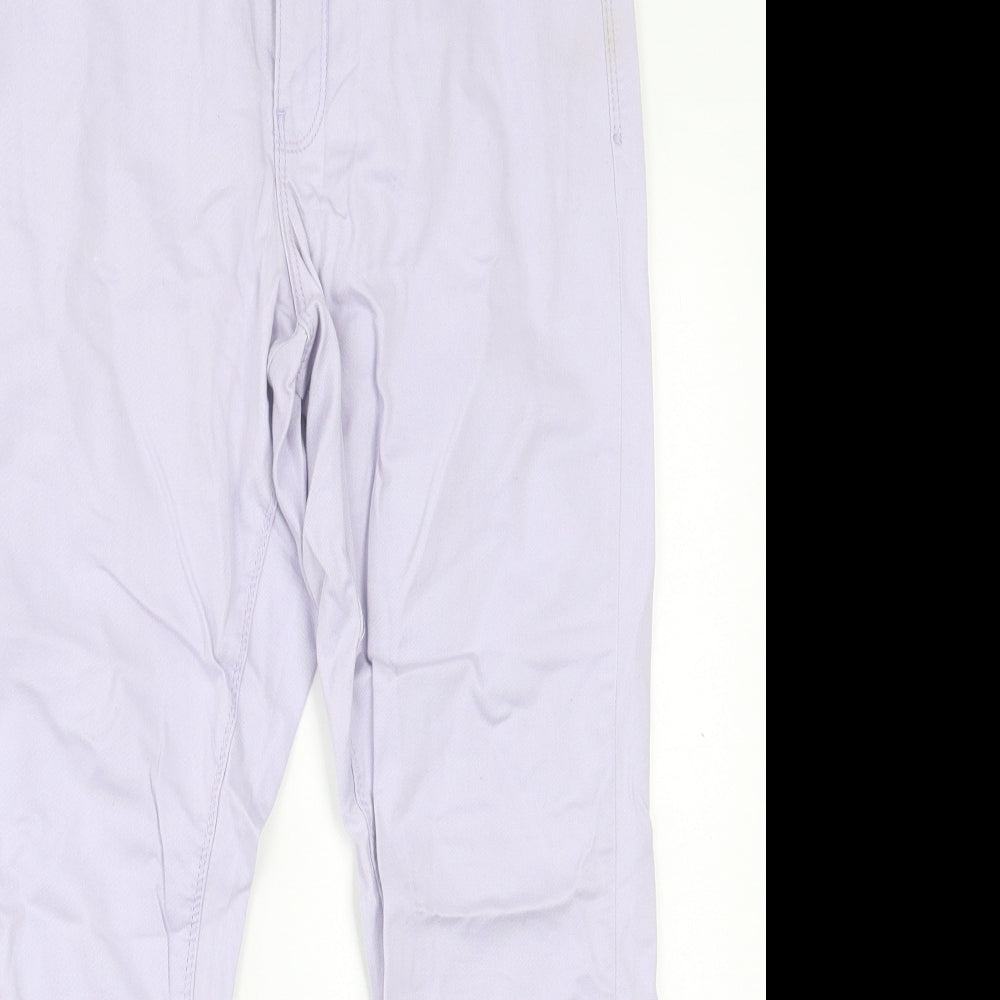 Dorothy Perkins Womens Purple  Cotton Straight Jeans Size 14 L27 in Regular Button