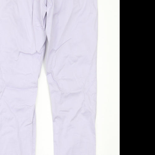 Dorothy Perkins Womens Purple  Cotton Straight Jeans Size 14 L27 in Regular Button