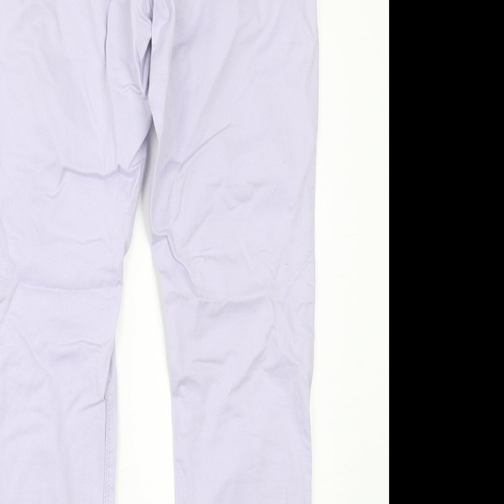 Dorothy Perkins Womens Purple  Cotton Straight Jeans Size 14 L27 in Regular Button