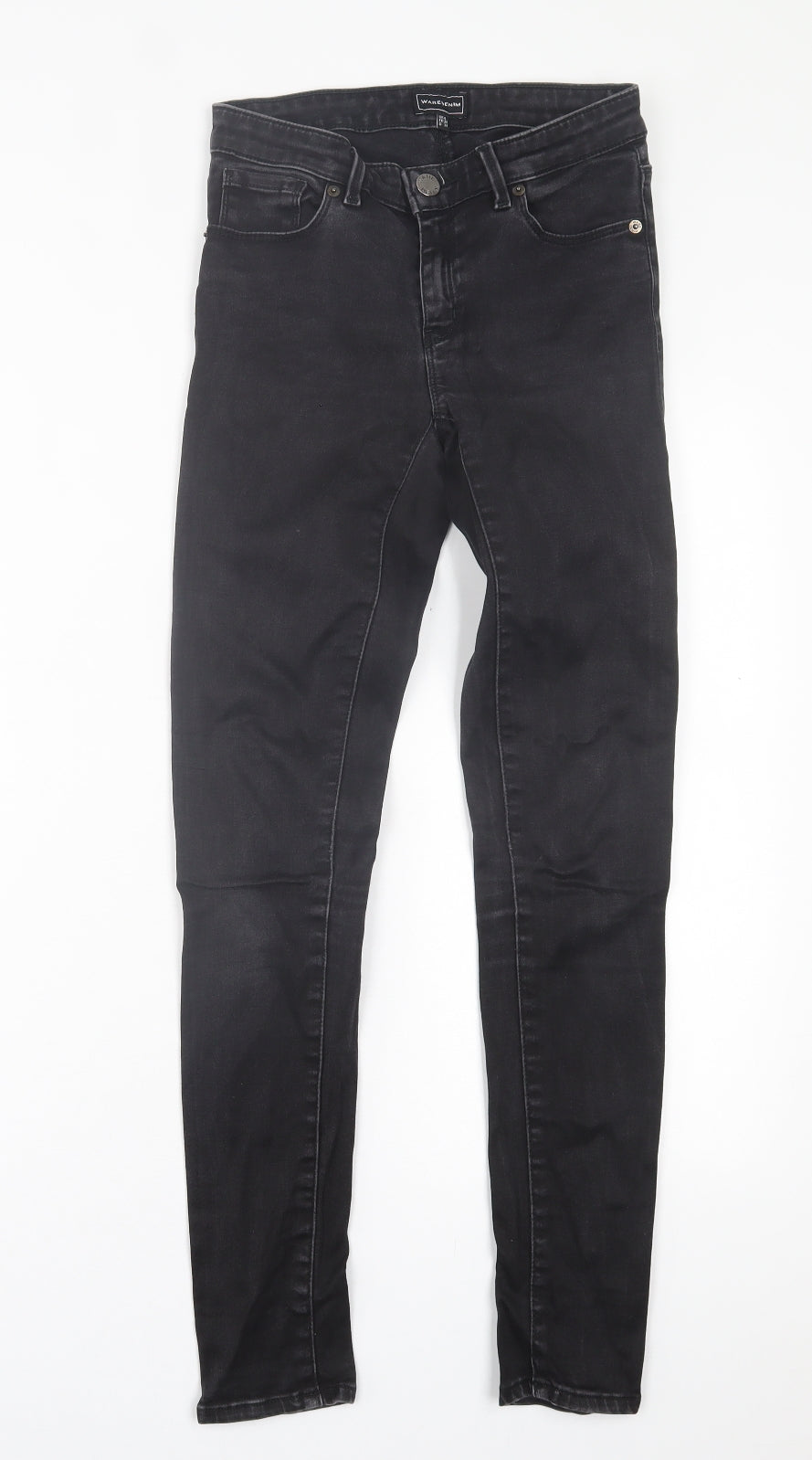 WareDenim Womens Black  Cotton Skinny Jeans Size 8 L29 in Regular Button