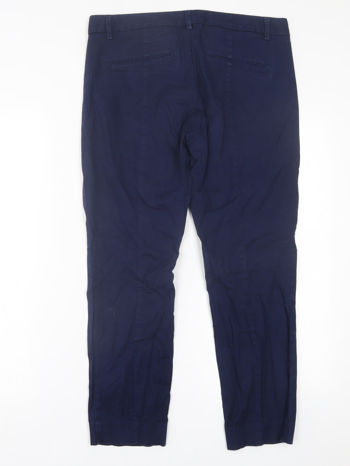 Gap Womens Blue  Cotton Cropped Trousers Size 10 L25 in Slim Hook & Eye