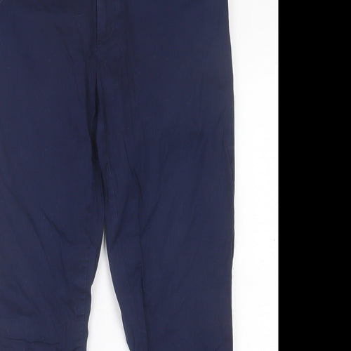 Gap Womens Blue  Cotton Cropped Trousers Size 10 L25 in Slim Hook & Eye