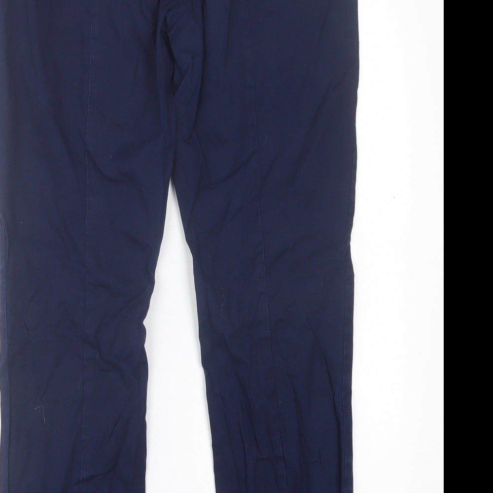 Gap Womens Blue  Cotton Cropped Trousers Size 10 L25 in Slim Hook & Eye