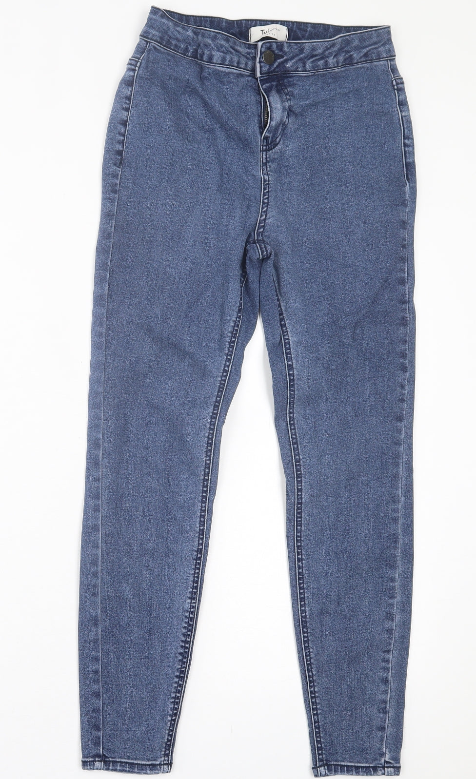 TU Womens Blue  Cotton Skinny Jeans Size 10 L25 in Regular Button