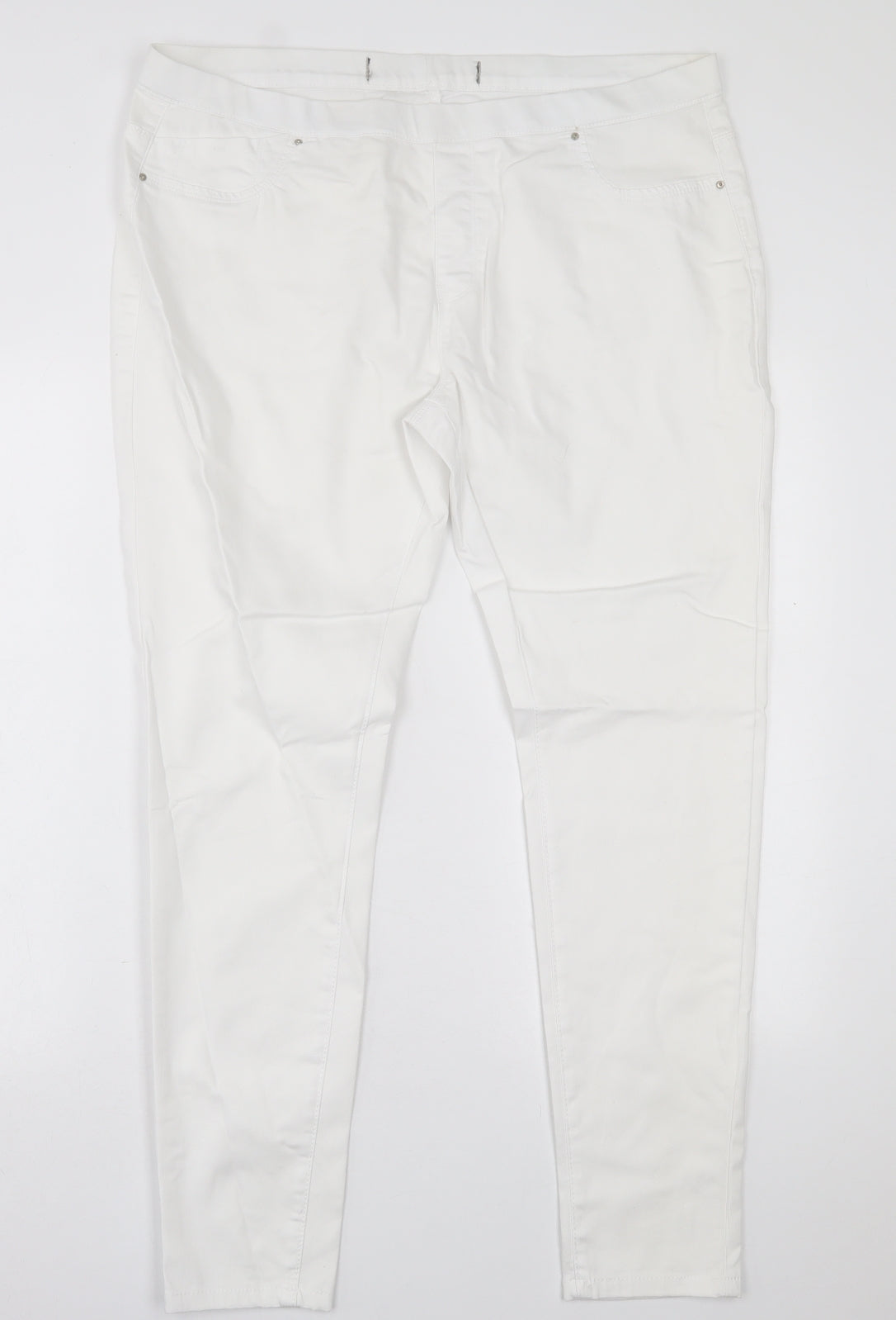 Preworn Womens White  Cotton Jegging Trousers Size 38 in L30 in Regular