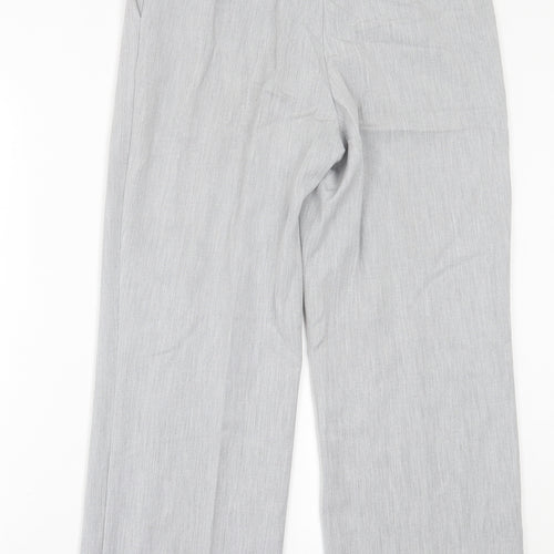 Fashion Extra Womens Grey  Polyester Trousers  Size 14 L28 in Regular Hook & Eye