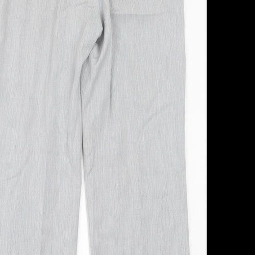 Fashion Extra Womens Grey  Polyester Trousers  Size 14 L28 in Regular Hook & Eye