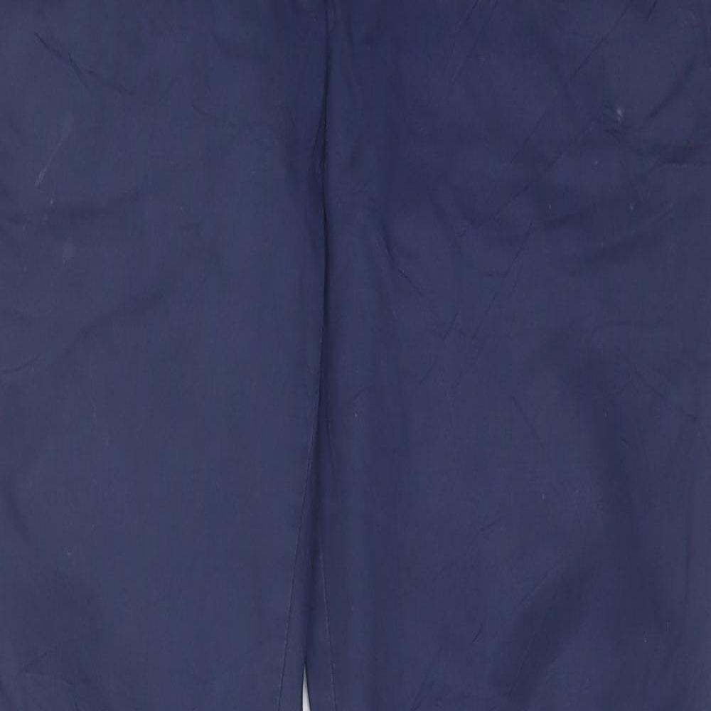 Manguun Womens Blue  Cotton Trousers  Size 8 L31 in Regular Button
