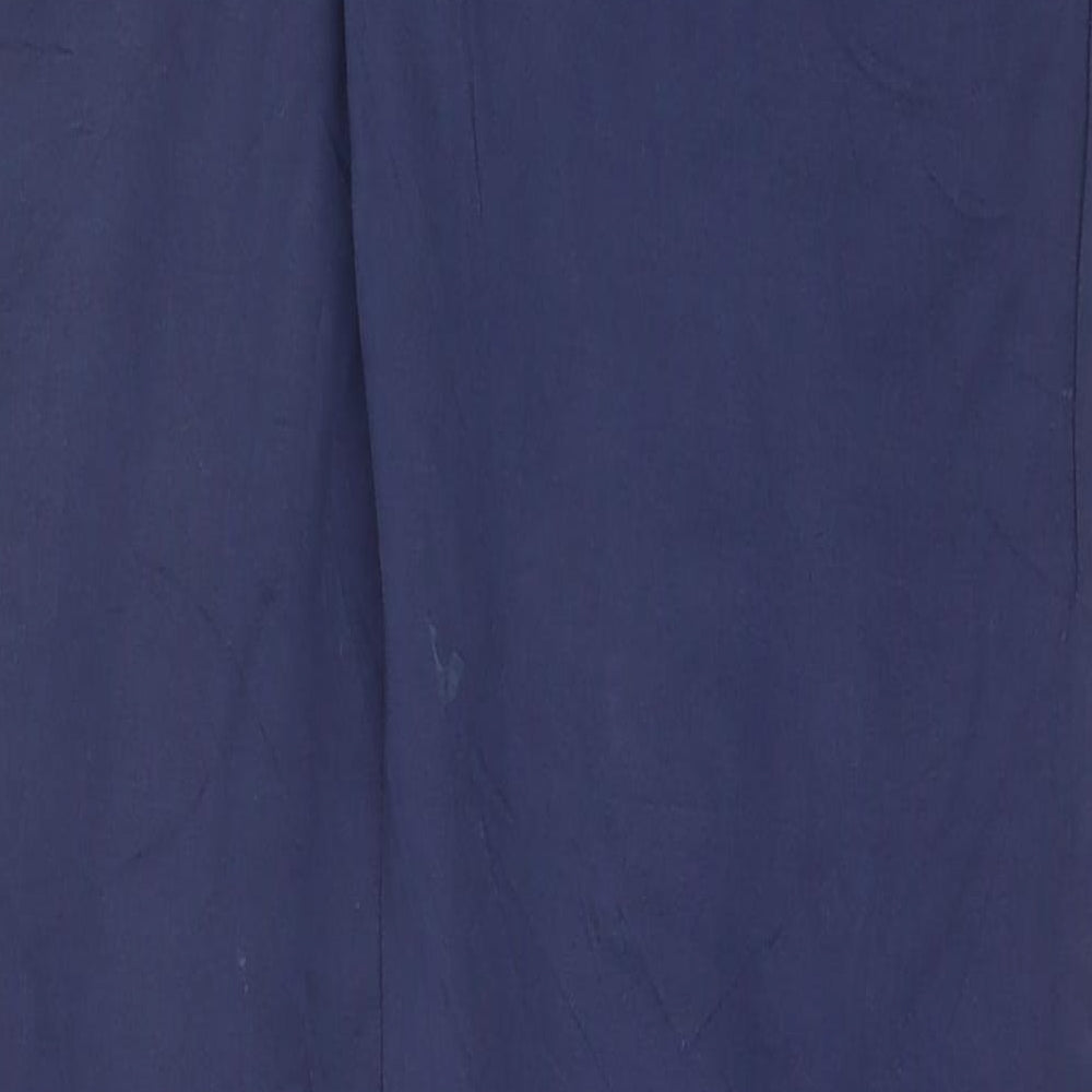 Manguun Womens Blue  Cotton Trousers  Size 8 L31 in Regular Button