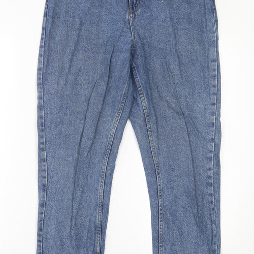Denim & Co. Womens Blue  Cotton Straight Jeans Size 12 L27 in Regular Button