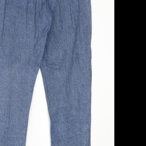 Denim & Co. Womens Blue  Cotton Straight Jeans Size 12 L27 in Regular Button