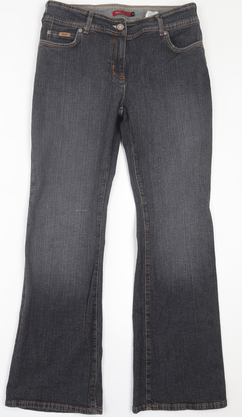 NEXT Womens Blue  Cotton Straight Jeans Size 14 L31 in Regular Button