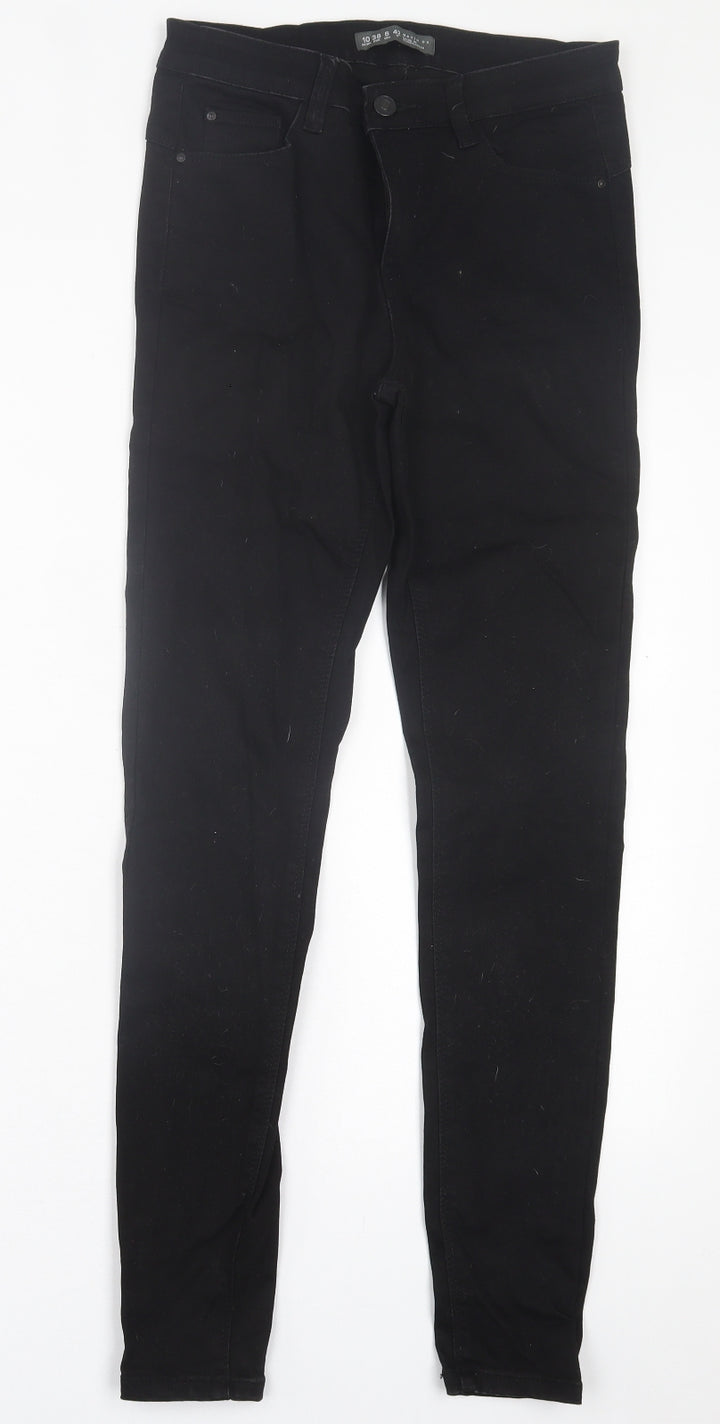 Denim & Co. Womens Black Cotton Skinny Jeans Size 10 L29 in Regular Button