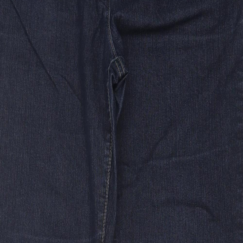 Debenhams Womens Blue  Cotton Bootcut Jeans Size 14 L31 in Regular Button