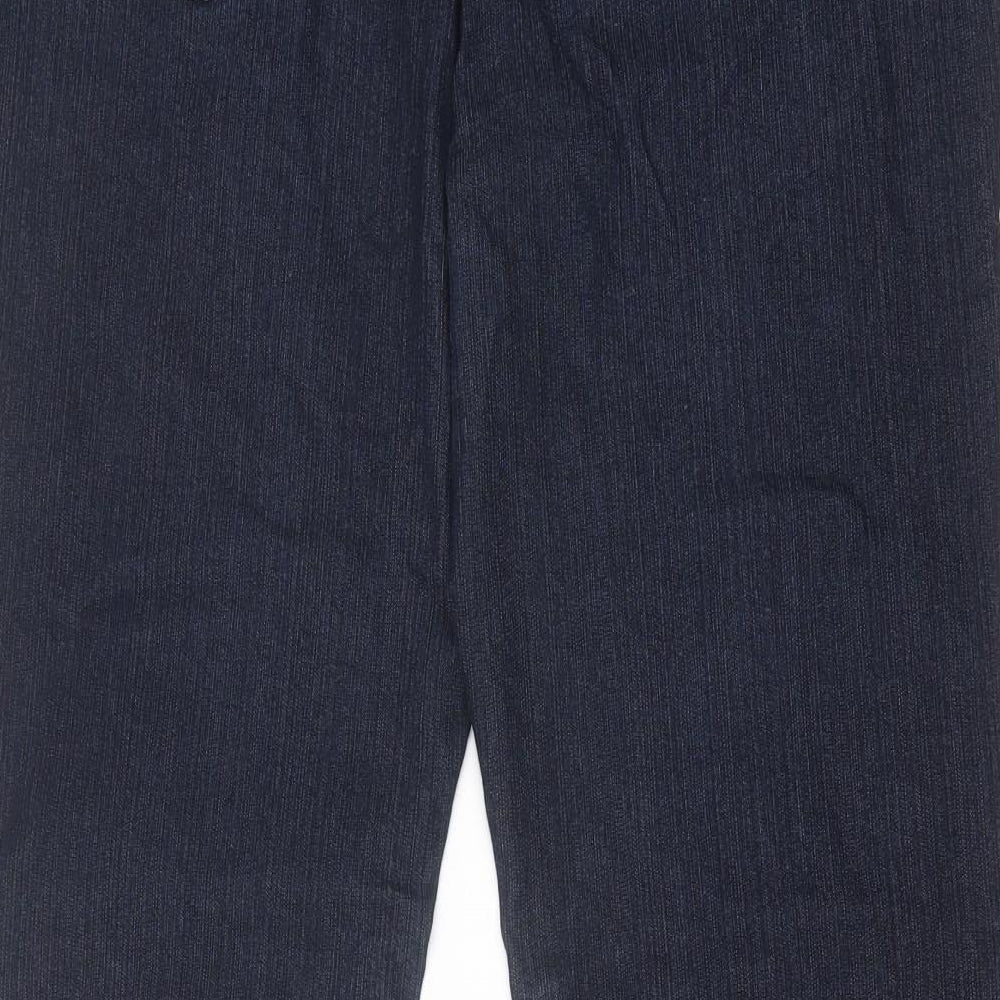 Debenhams Womens Blue  Cotton Bootcut Jeans Size 14 L31 in Regular Button