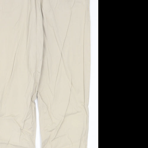 Indigo Womens Beige  Cotton Trousers  Size 30 in L29 in Regular Button