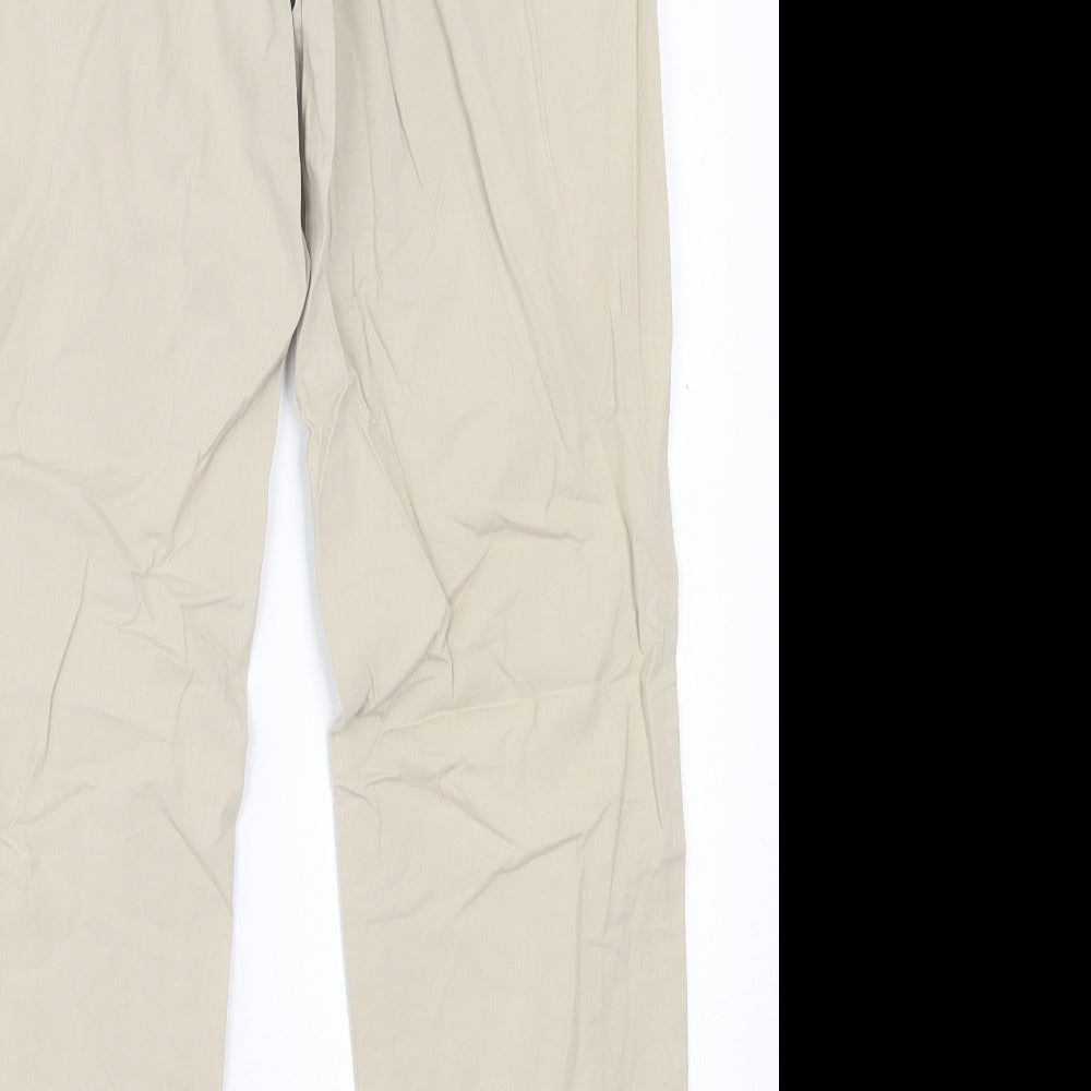 Indigo Womens Beige  Cotton Trousers  Size 30 in L29 in Regular Button