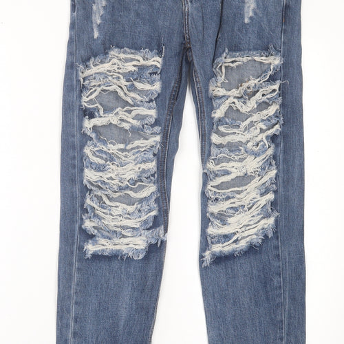 Glamorous Womens Blue  Cotton Straight Jeans Size S L28 in Regular Button