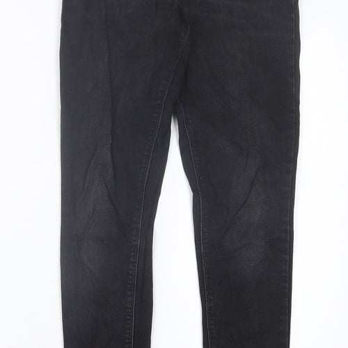 Denim & Co. Womens Black  Cotton Skinny Jeans Size 10 L27 in Regular Button