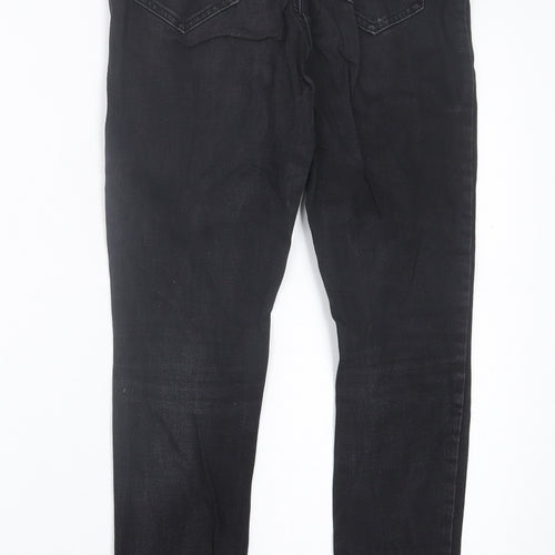 Denim & Co. Womens Black  Cotton Skinny Jeans Size 10 L27 in Regular Button