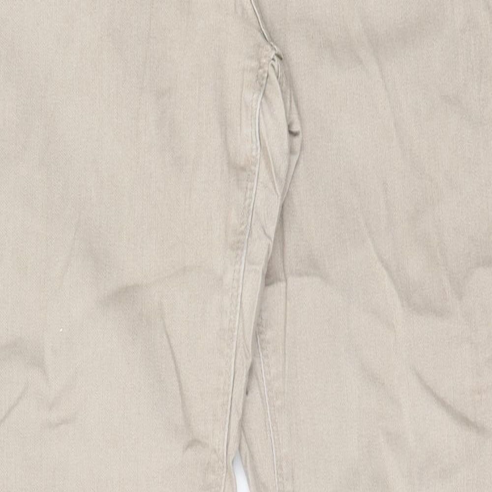 Per Una Womens Beige  Cotton Straight Jeans Size 16 L32 in Regular Button
