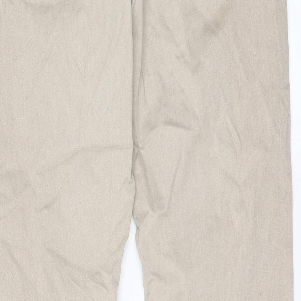 Per Una Womens Beige  Cotton Straight Jeans Size 16 L32 in Regular Button