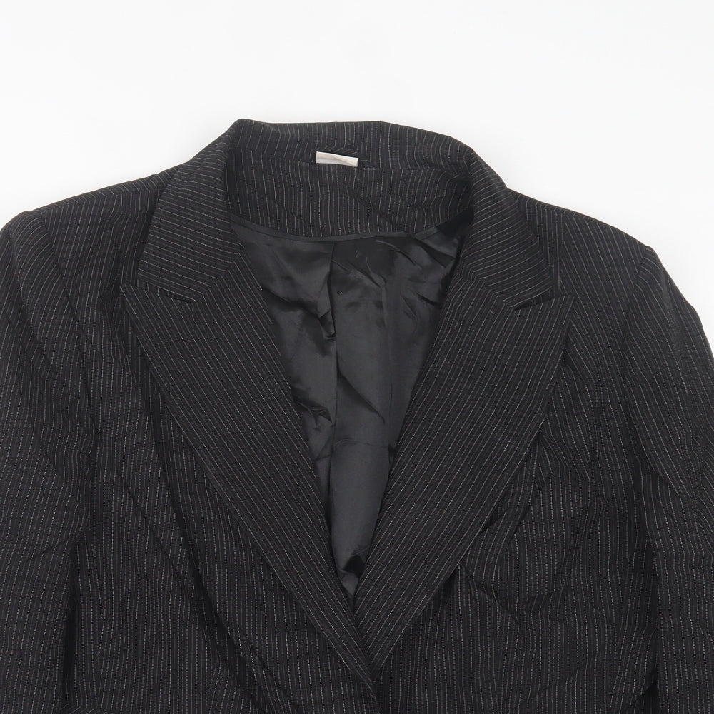Ethel Austin Womens Black Striped  Jacket  Size 22  Button