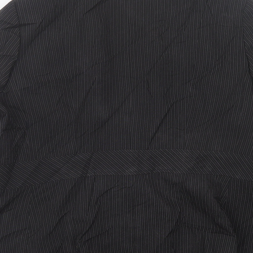 Ethel Austin Womens Black Striped  Jacket  Size 22  Button