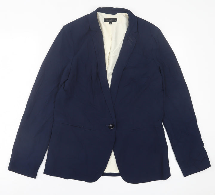 New Look Womens Blue Jacket Size 10 Button