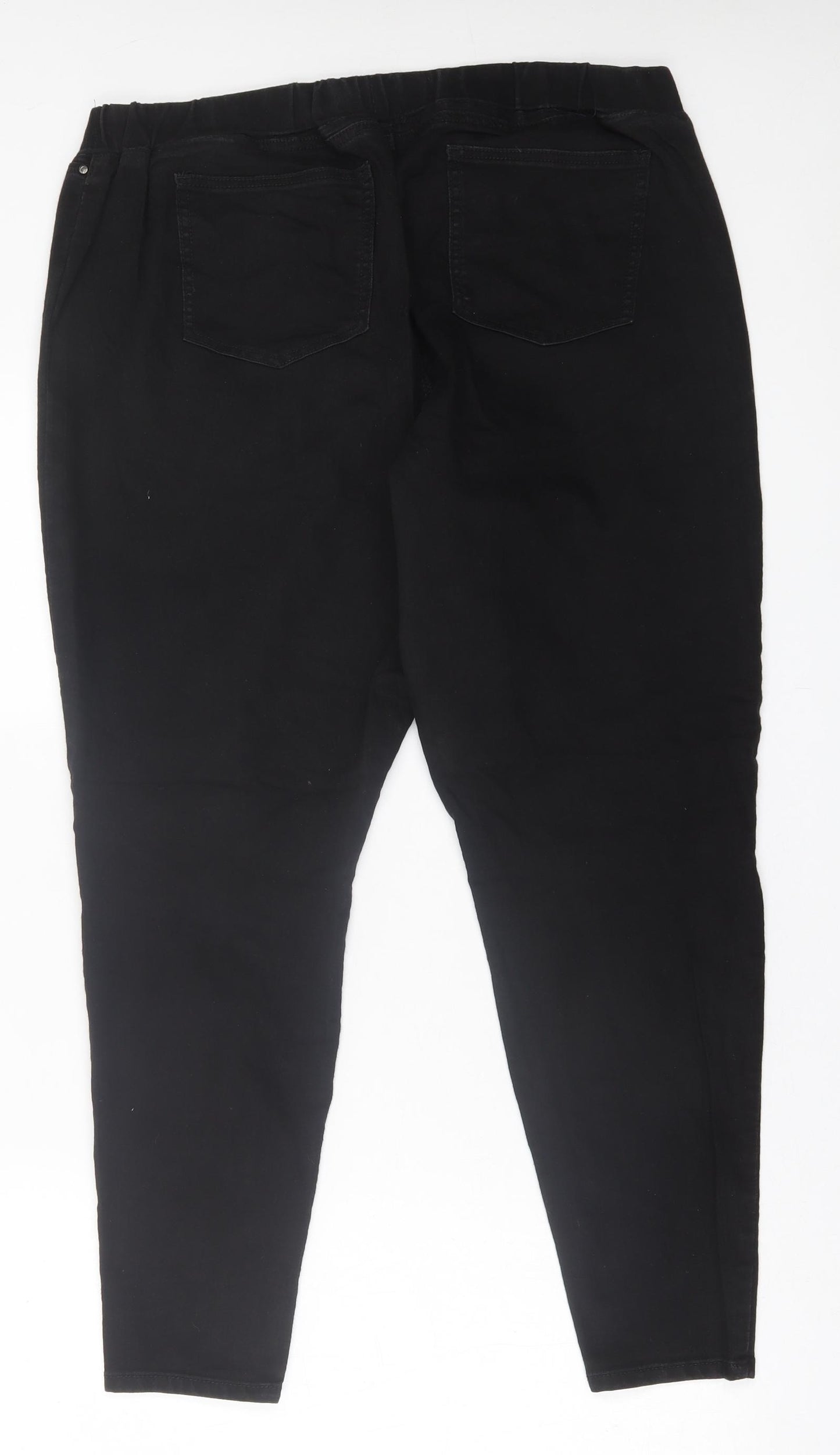 Preworn Womens Black  Cotton Jegging Trousers Size 20 L26 in Regular