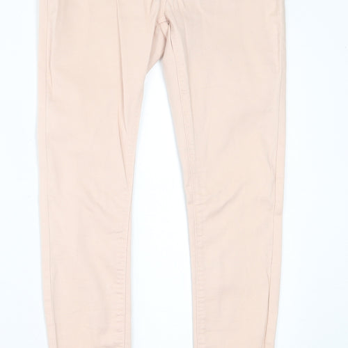 M&Co Womens Pink  Cotton Skinny Jeans Size 8 L29 in Regular Button