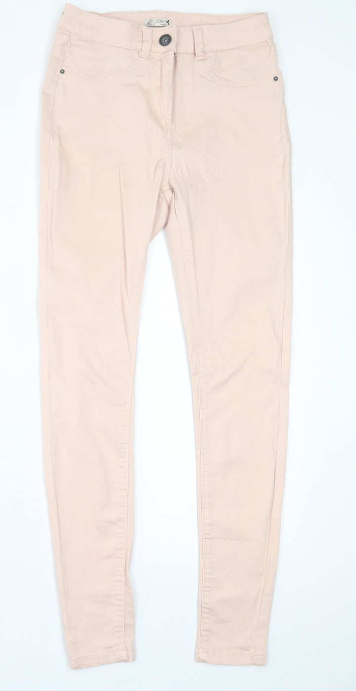 M&Co Womens Pink Cotton Skinny Jeans Size 8 L29 in Regular Button