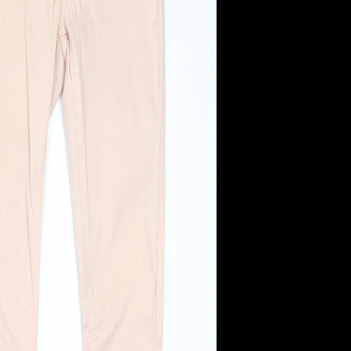 M&Co Womens Pink  Cotton Skinny Jeans Size 8 L29 in Regular Button